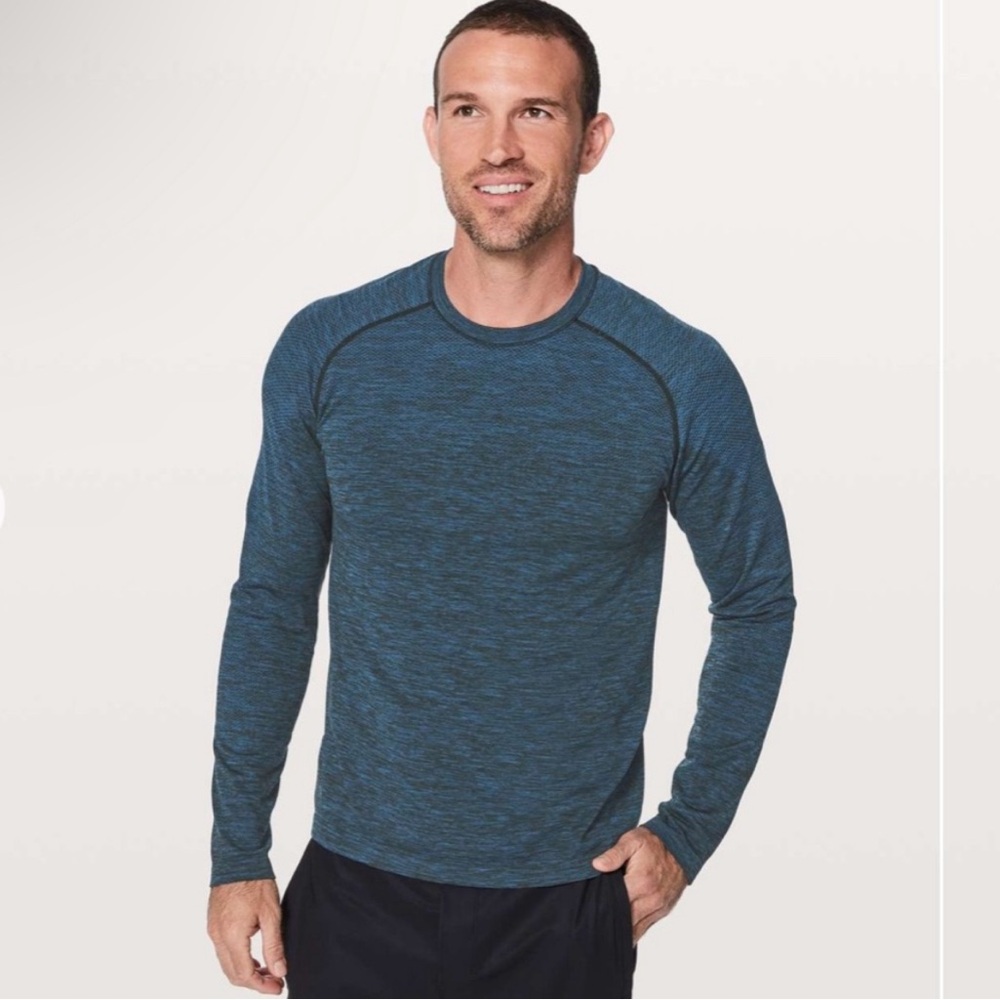 Lululemon Blue/Black Heather Long Sleeve